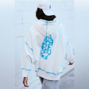 FP Movement Painted Sprint To The Finish Hoodie in Sky Blue Combo